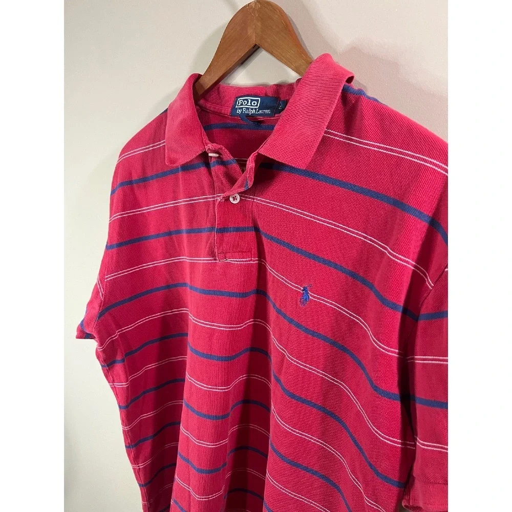 Polo Ralph Lauren Striped Polo Shirt Classic Fit Casual Top Mens Large‎